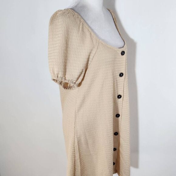 Sanctuary Cream Puffy Sleeve Mini Dress NWT Size Medium Cream Button-Up Dress - Picture 4 of 10